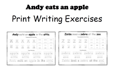 Andy Eats An Apple Abc Print Writing Worksheets Elr Store